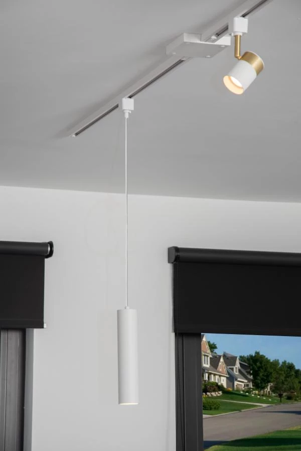 Lucide TRACK FLORIS Track spot - 1-circuit Track lighting system - 1xGU10 - White (Extension) - ambiance 6